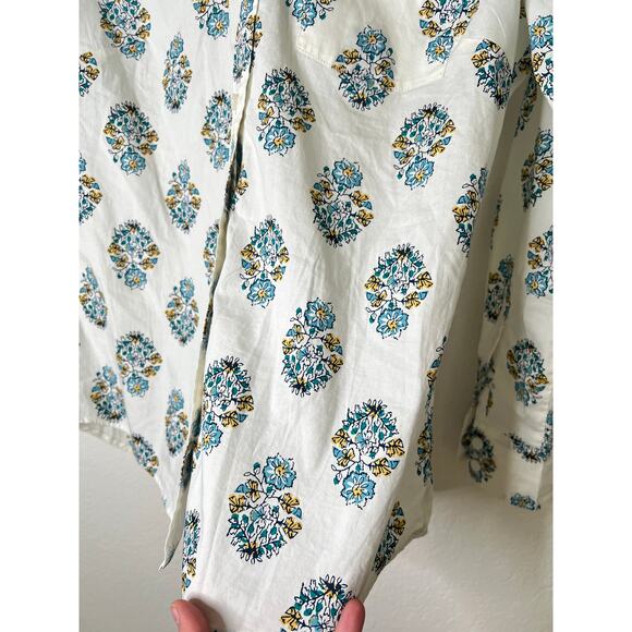 J. Crew White and Blue Floral Blouse - Picture 3 of 6